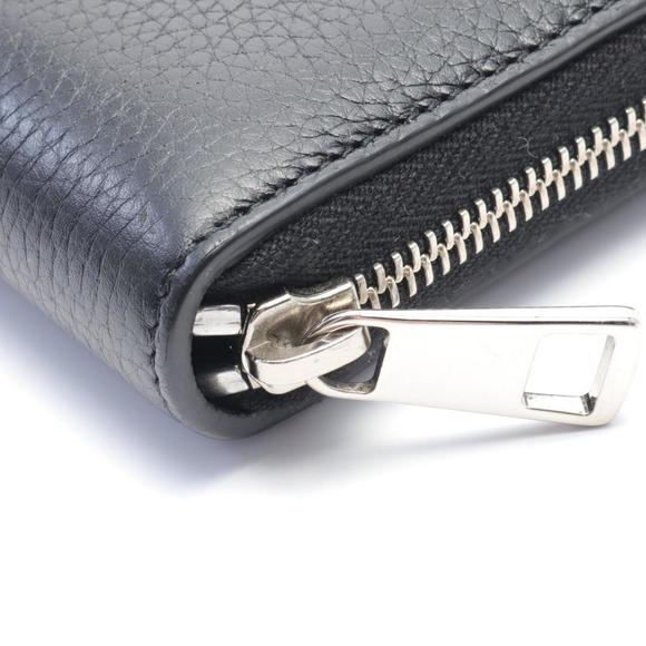 GUCCI GG Metal Round Long Wallet Leather Black - Picture 8 of 8